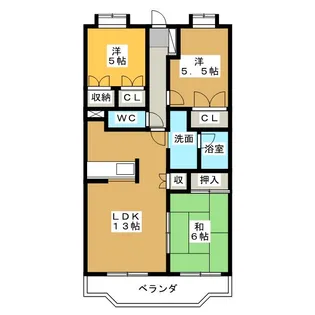 サニーコート上足【1階】の間取り