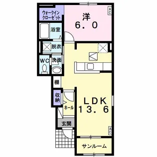 サンライト リヴェア【1階】の間取り