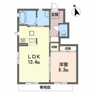 クレセオsakura A棟【1階】の間取り