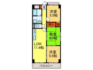 グランドスクエア和田【2階】の間取り