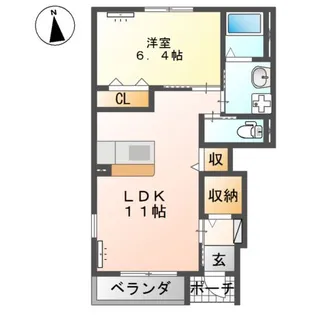 ディモア清明II【1階】の間取り