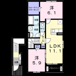 イ・ラヴィエ B【2階】の間取り