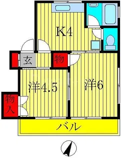 テラス緑ヶ丘【1階】の間取り