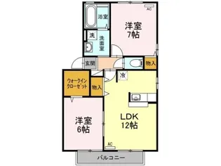 リヴェールE棟【2階】の間取り