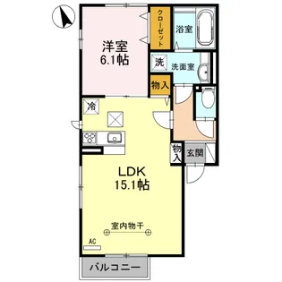 メゾンリベールC【1階】の間取り