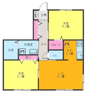 アルモメゾン【1階】の間取り
