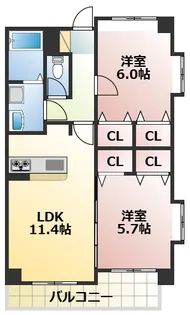 ビュートピアサウス【2階】の間取り