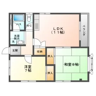 レジデンスサンワ【2階】の間取り