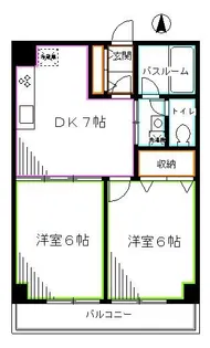 第1小美野マンション【5階】の間取り