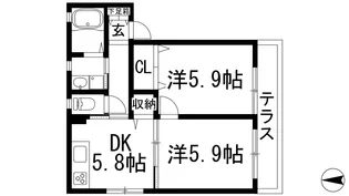 シャーメゾン逆瀬川A棟【1階】の間取り