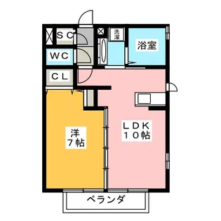 コスモハイツ新城【2階】の間取り