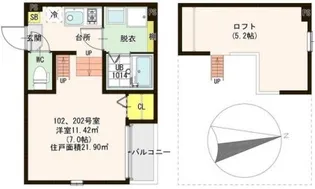 ハーモニーテラス横枕【1階】の間取り