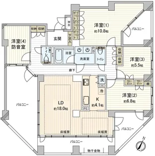 パティオス18番街【3階】の間取り