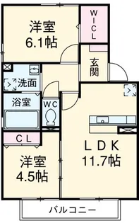 パルケ山口 A棟【1階】の間取り