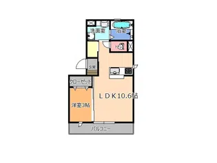 サザンヒルズB【1階】の間取り