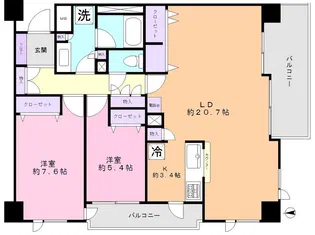 オーベル川口本町【8階】の間取り
