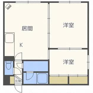 ラ・メゾン白石【2階】の間取り