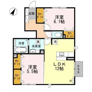 メゾン ラ・ポム【1階】の間取り