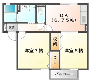 Casa Wakamatsu A【1階】の間取り