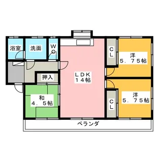 第2シャトーナツヤマ【2階】の間取り