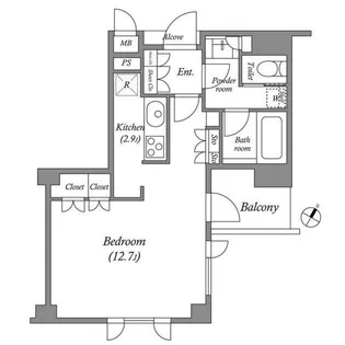 1Kの間取り画像