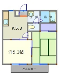 宮城県仙台市若林区六郷【アパート】の間取り