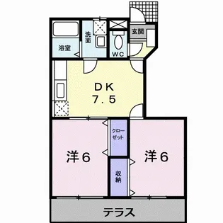 徳島県阿南市那賀川町上福井南川渕【アパート】の間取り