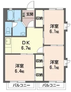 イーストキャッスル 積水ハウス施工! P1台付!【2階】の間取り