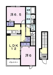 滋賀県東近江市五個荘竜田町【アパート】の間取り