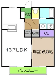 IVY COURT B棟【2階】の間取り
