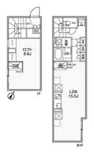 ASTILE幡ヶ谷【1階】の間取り