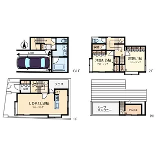 東京都目黒区鷹番1【一戸建】の間取り