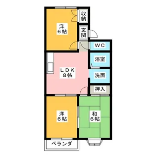 レ・ブラン・カミーリア B棟【1階】の間取り