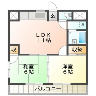 2LDKの間取り画像