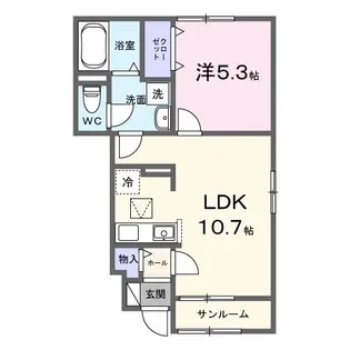 ヴァン・フレ【1階】の間取り