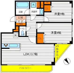 東京都昭島市中神町【マンション】の間取り