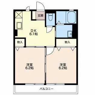シャイン万野A【2階】の間取り