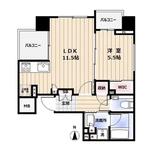 ミリアレジデンス中野坂上【4階】の間取り