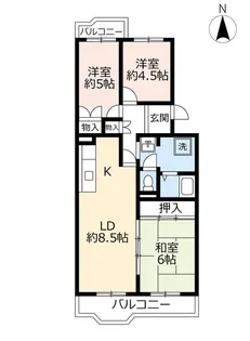 UR神宮東パークハイツ【4階】の間取り