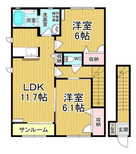 メゾン・ボヌールD【2階】の間取り