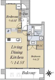 アトラス中野南台【2階】の間取り