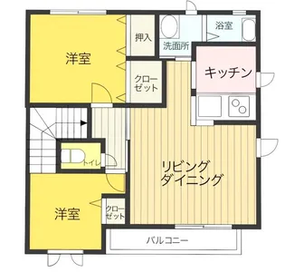 ウエストハイツ B棟【2階】の間取り