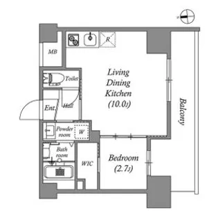 1LDKの間取り画像