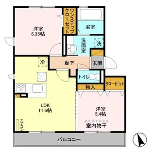 レセンテ小仲台【1階】の間取り