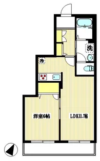 ピスケス溝ノ口【3階】の間取り