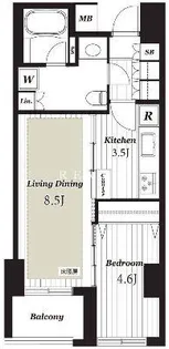 オープンレジデンシア銀座est【10階】の間取り