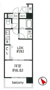ヴィータローザ横浜吉野町【9階】の間取り