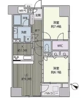 ライオンズシティ九段【5階】の間取り