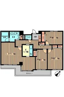 リズ京王多摩川【2階】の間取り