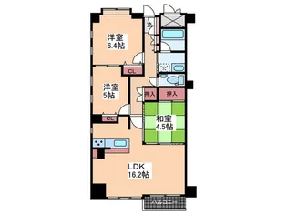広島県広島市中区基町【マンション】の間取り